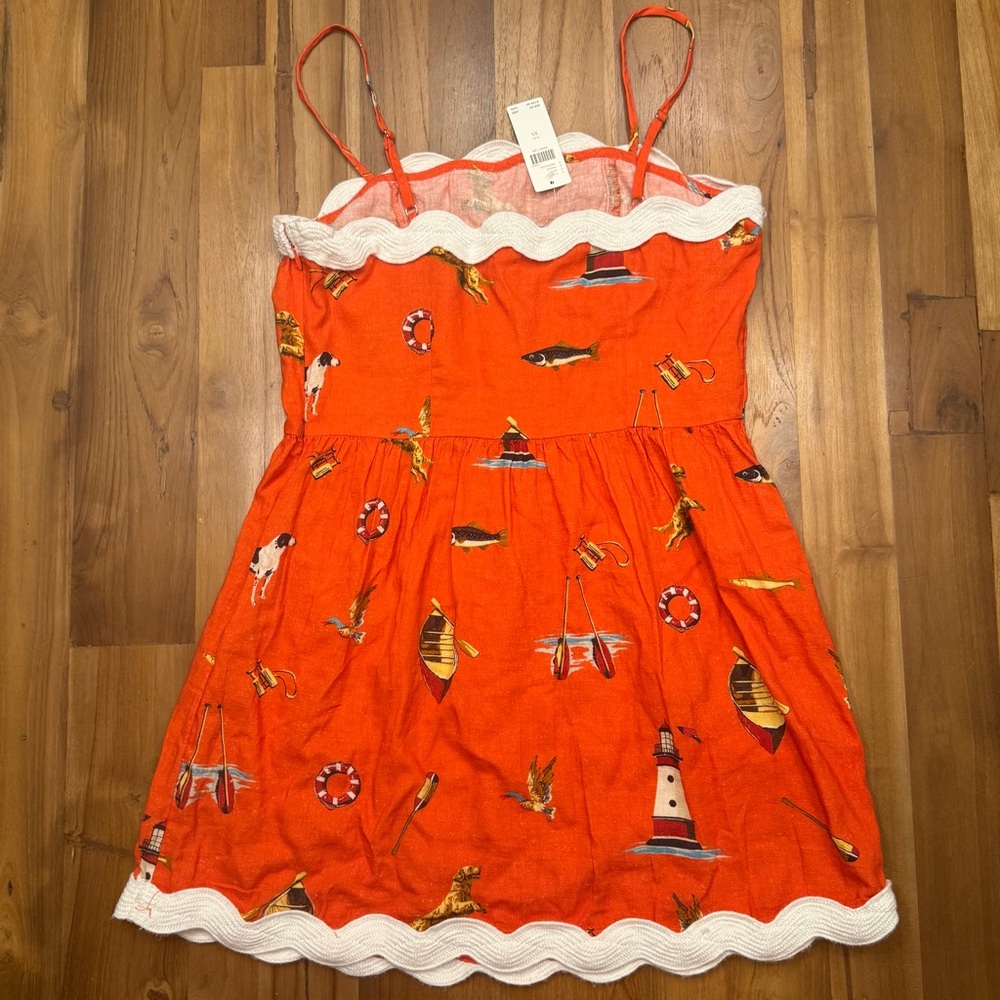 NWT Anthropologie Celandine Linen-Blend Scalloped Mini Dress - Picture 3 of 5